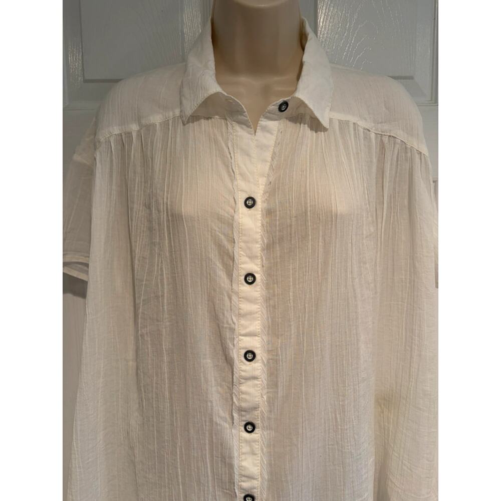 Free People We The Free Float Away Shirt White Cotton Boho XS NWT Festival chic